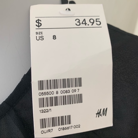NWT H&M Sheer Sweetheart Neckline Little Black Dress Cocktail Party LBD Size 8 - Picture 2 of 16